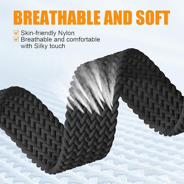 2-Pack Compatible for Cosmo JrTrack 5, for Bark, for Fitpolo AR-01 Nylon Stretch Watch Bands Breathable Elastic Replacement Wristband Adjustable Straps