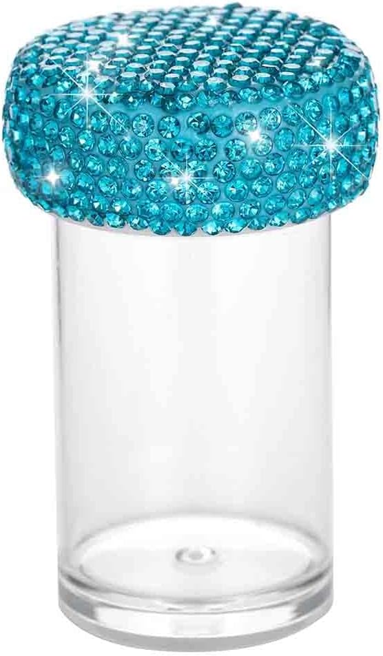 Bling Diamond Portable Waterproof Pill Case Medicine Dispenser Bottle Storage for Outdoor Camping Travel (Blue)