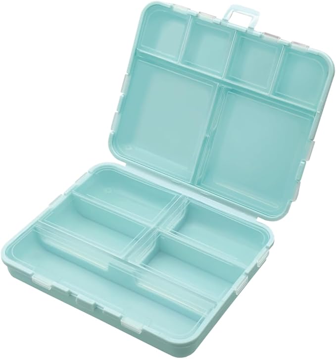 Ezy Dose Foldable Pill Case, Medicine Planner, Vitamin Organizer Box, Convenient and Easy to Use, 11 Individual Compartments with Various Sizes, Travel Friendly, Compact Pocket Pharmacy Style, Blue