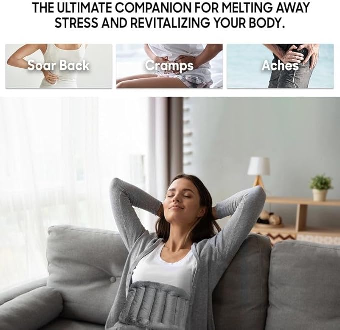 Hot & Cold Therapy Wrap with Eye Mask – Reusable Microwavable Heating Pad & Freezable Ice Pack for Dry Eyes, Back, Neck, Shoulder, Waist & Joint Pain Relief