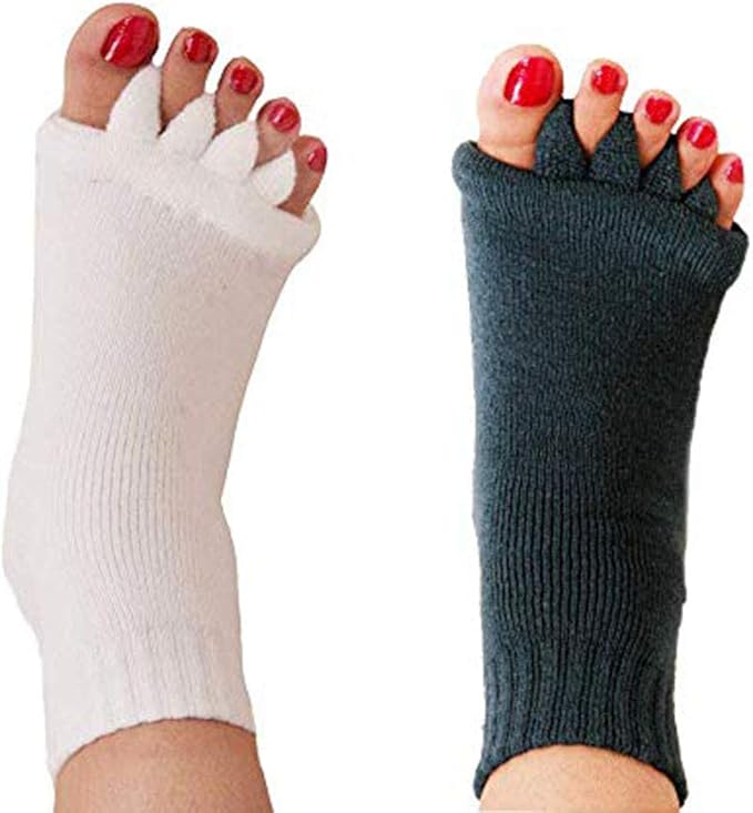 Toe Separator Socks Yoga Sports Gym Health Massage Foot Alignment Socks