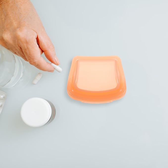 OUNONA Portable Medicine Pouch Reusable Small Silicone Pill Bag with Airtight Seal Compact Travel Pill Organizer for Daily Medication