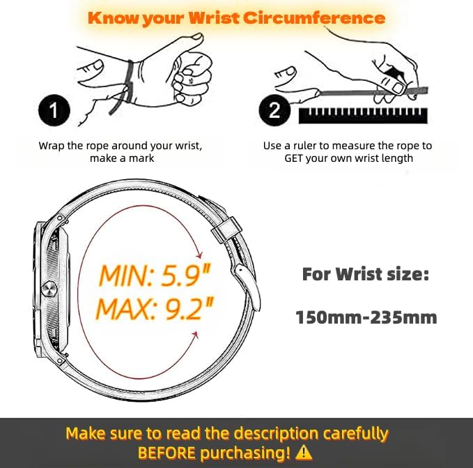 Custom Fit by Wrist Size, Small & Large Wrists, for Garmin Nylon Watch Band –– Compatible with QuickFit 20mm / 22mm / 26mm, Fenix 7, Instinct 2X, Forerunner, Epix, Tactix, MARQ, quatix, Approach