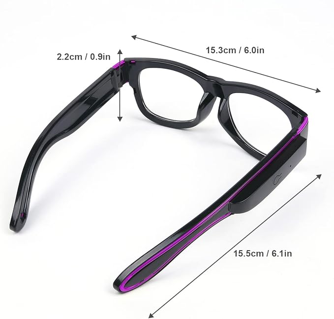 Ainiv Wireless Light Up Glasses 3 Modes LED Luminous Glasses Glow in the Dark for Parties, DJ, EDM, Halloween, Christmas
