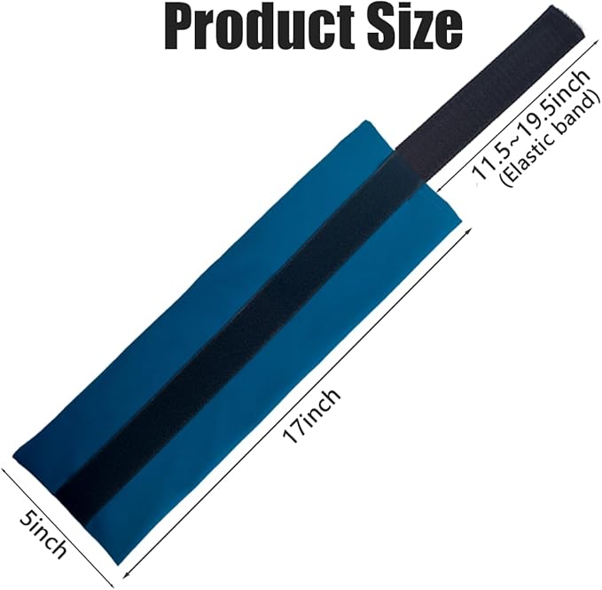 2PCS 5"x17" Ice Pack Sleeve - Reusable and Multi-use Ice Pack Bag for Cold Compress for Inflammation, Pain Relief of Shoulder, Thighs, Back with Adjustable Strap