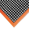 NoTrax 549S2640OB 549 Safety Stance 26" x 40" 3-Sided Black/Orange Safety Anti-Fatigue Drainage Mat