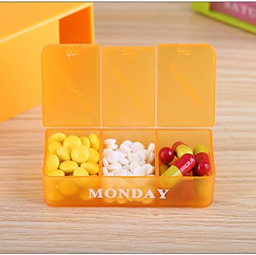 Travel Pill Organizer Box, 3 Times a Day, AM PM Daily Pill Organizer Dispenser Reminder, Medication Case Planner Portable for Purse Pocket Medicine Vitamin, Supplement, Storage Container
