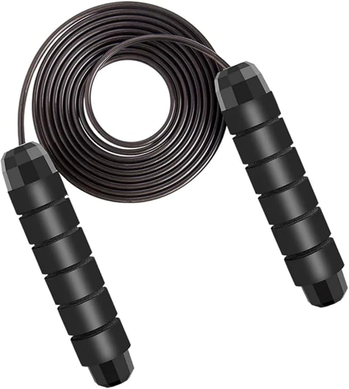Adjustable Jump Rope for Fitness – Tangle-Free Speed Rope with Comfortable Foam Handles Detachable Metal Bar for Cardio, Weight Loss, Training & Home Workouts