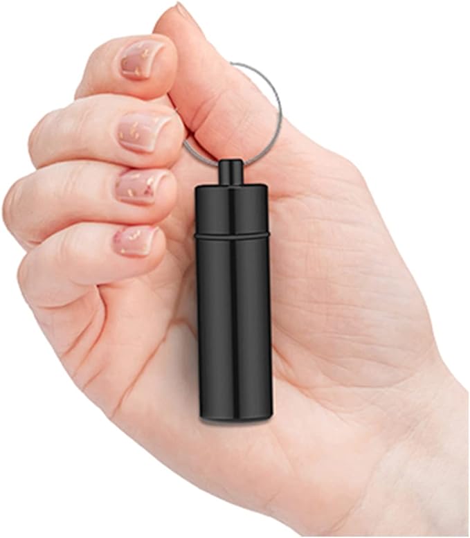 Portable Mini Travel Pill Box Medicine Vitamin Holder Case Bottle Container Organizer Dispenser Reminder - Refillable for Travel - 4 Pack