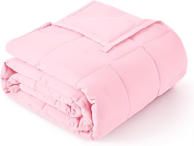 Topblan Weighted Blanket for Adults 20lbs, Breathable Cooling Weighted Blanket, High Breathability Heavy Blanket, Soft Material with Glass Beads for All Season, Sofa Bed, 60"x80" Queen Size, Pink