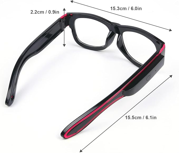Ainiv Wireless Light Up Glasses 3 Modes LED Luminous Glasses Glow in the Dark for Parties, DJ, EDM, Halloween, Christmas