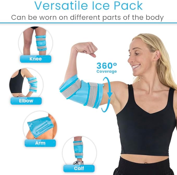 Arctic Flex Elbow Ice Pack Wrap for Tendonitis & Tennis Elbow - Reusable Hot & Cold Brace Sleeve for Women & Men - Gel Ice Pack for Golfer's Elbow, Bursitis, Swelling & Post-Surgery Recovery