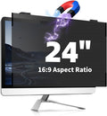 Magnetic Computer Privacy Screen 24 Inch, Removable Hanging Privacy Screen Shield for Frameless Monitor 16:9 Widescreen, Anti Blue Light Privacy Filter, Anti-Glare Protector