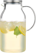 Karafu 95 Ounces/2.8 Liter Glass Pitcher with Lid, Wide Mouth Heat Resistant Water Jug for Hot/Cold Water, Ice tea and Juice Beverage