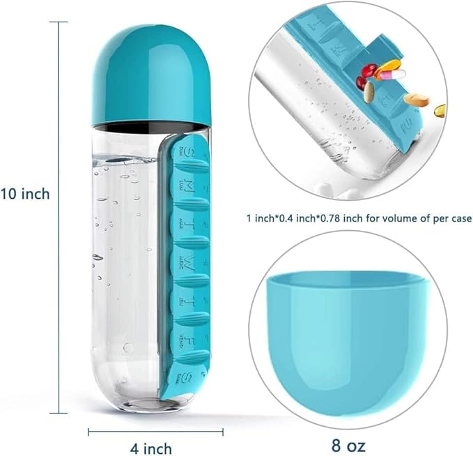 Oblivion Weekly Pill Box Organizer 1 Pc – Multicolor Medicine Planner with Compartments – Travel-Friendly Vitamin & Tablet Holder – Moisture-Proof & Reminder Case for Medication & Supplements (Pill