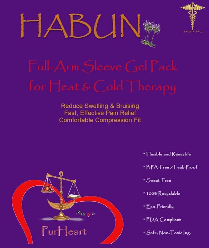 HABUN - Recovery Gel Pack Wrap Sleeve for the Arm - Apply as Heat and Cold Therapy (Dialysis - Therapeutic Injections - Orthopedic/Arm Surgeries, Cardiac Catheterization).