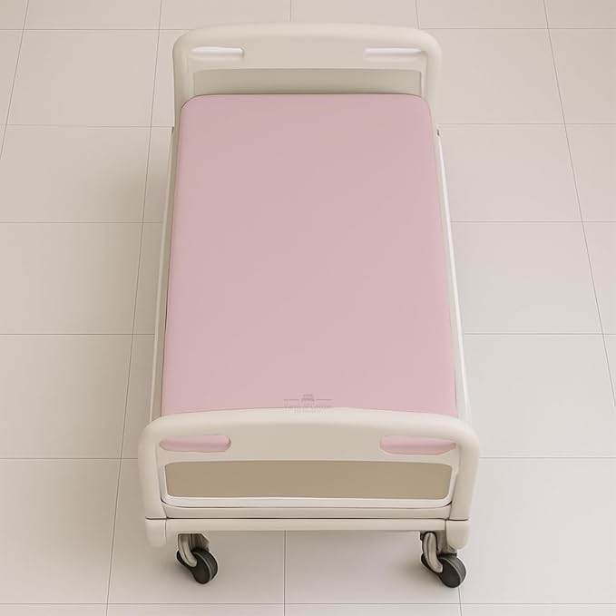 6 Pack Fitted Hospital Bed Sheets - Soft Microfiber Hospital Fitted Sheet - Hospital Bed Fitted Sheets (Blush, 36" x 84" x 12")