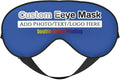 Custom Sleep Eye Mask Personalized Men Women Blindfold Design Your Own Photo Text Logo Adjustable Strap Soft Eyeshade Customized Blackout Eye Cover for Home Offices Travel Royal Blue