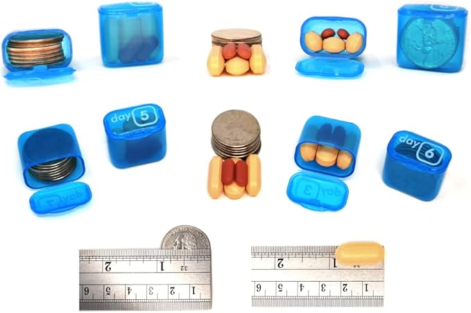 31 Day Monthly 3X a Day Pill Organizer with Daily Removable Pods (3 Pack, Yellow, Blue & Grey)