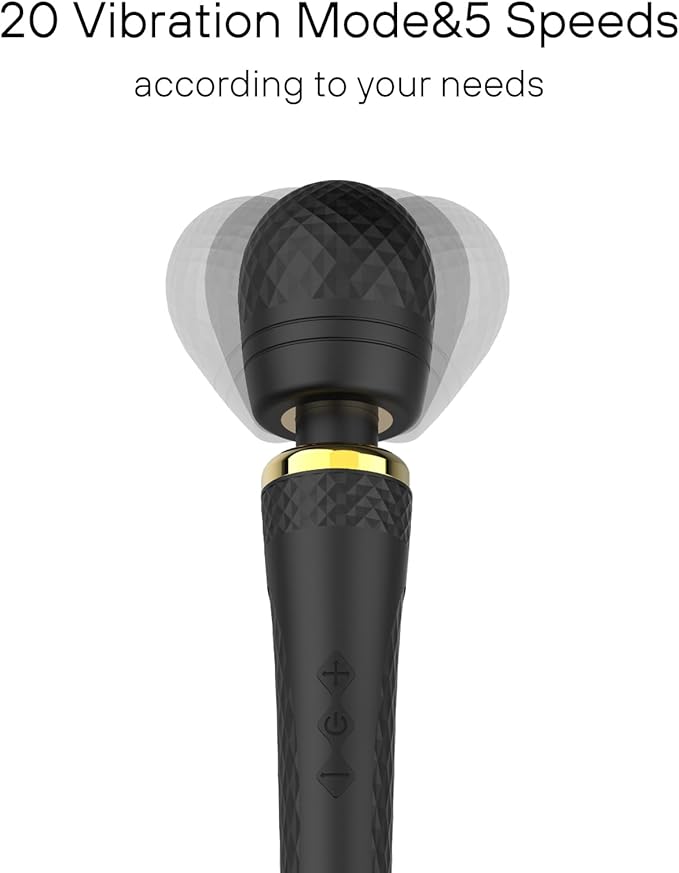 Personal Wand Massager Handheld Cordless Massager Travel-Quiet-Waterproof, USB Rechargeable,Perfect Back Legs Hand Pains and Sports