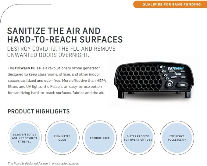 PULSE Home Air Purifier with Patented PulseTECH™ Technology – Deodorize and Refresh Your Indoor Spaces – Portable Odor Neutralizer for Home and Gear