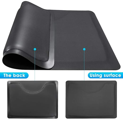 Salon mats for Hair Stylist 3'x5' Barber Shop Salon Floor Chair Mat - Black Square Anti-Fatigue Salon Floor Mat -1/2" Thick Salon Standing Mat