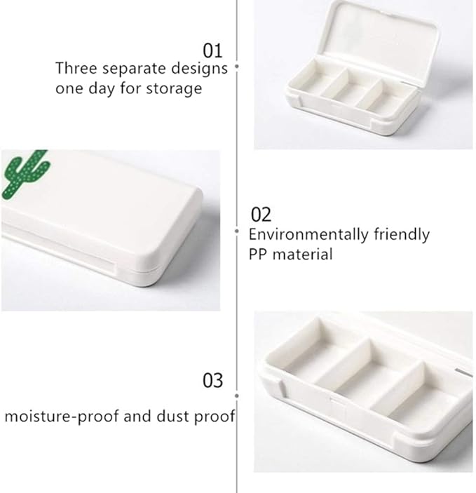 4 Pcs Daily Pill Box Case Waterproof Medicine Organizer Vitamin Holder Mini Pill Medicine Container for Travel Use