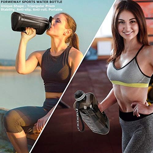 Half Gallon Water Bottle with Handle 2.2L/74OZ Large Plastic Water Bottles BPA Free Water Bottles with Strap Portable with Time Marker for Camping, Hiking and Home Activity