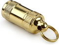 Portable Pill Case Container, Mini Brass Waterproof Keychain Pill Storage Box, Pill Holder Medicine Organizer for Pocket, Purse, Necklace, Outdoor Travel/Camping, S