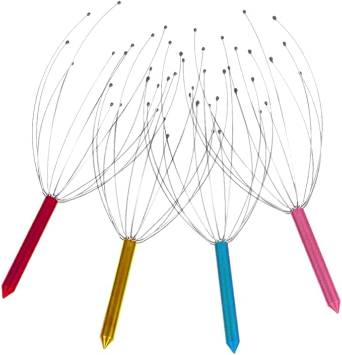 Healifty Scalp Massagers Head Scratcher Tool: 12Pcs Octopus Head Massage Scratcher Manual Hair Claw for Neck Shoulders Arms Legs Stress Relief Funny Stocking Stuffers Bulk Gifts for Men Women Adults