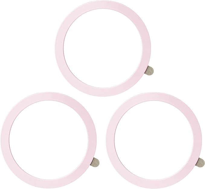 TENOC Universal Metal Ring Sticker for Magnetic Charger Compatible with iPhone/Samsung/Android All Cellphones, Magnetic Mount/Phone Holder Conversion Accessories, 3Pcs, Pink