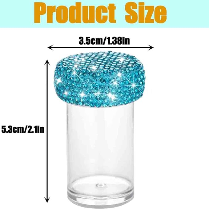 Bling Diamond Portable Waterproof Pill Case Medicine Dispenser Bottle Storage for Outdoor Camping Travel (Blue)