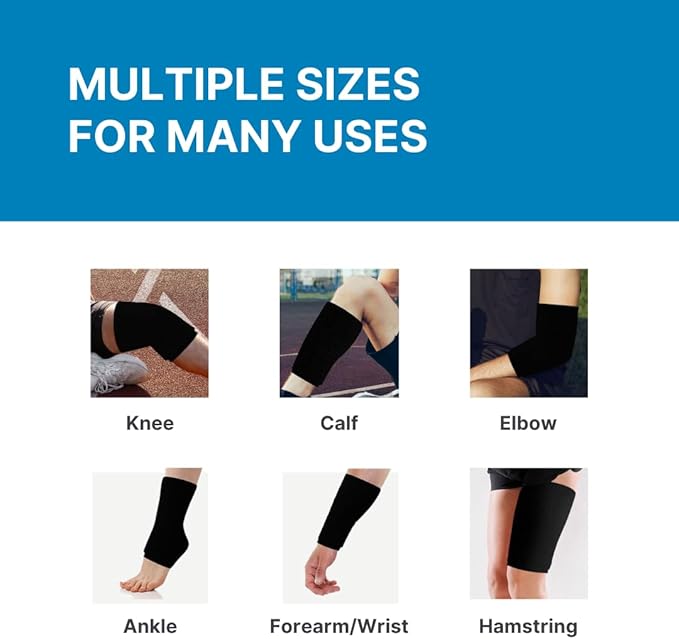 NatraCure Cold Compression Sleeve - Reusable Ice Sleeve, Knee Sleeve, Elbow Compression Sleeve, Knee Ice Pack - Arm, Forearm, Wrist, Meniscus, Tennis Elbow Brace for Men or Women, ACL, MCL - Medium