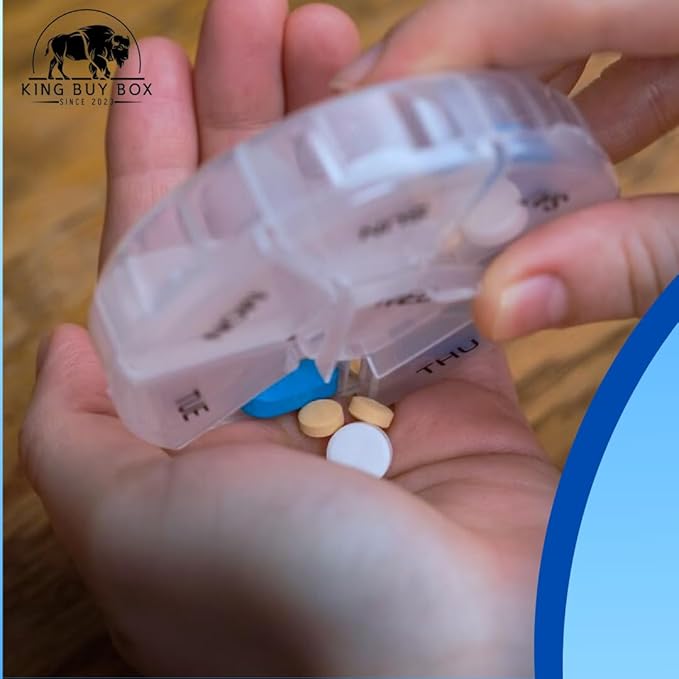 Pill Box KING BUY BOX (Color May Vary) Bundled with Acetaminophen PM Rapid Release Gelcaps, 375 ct.