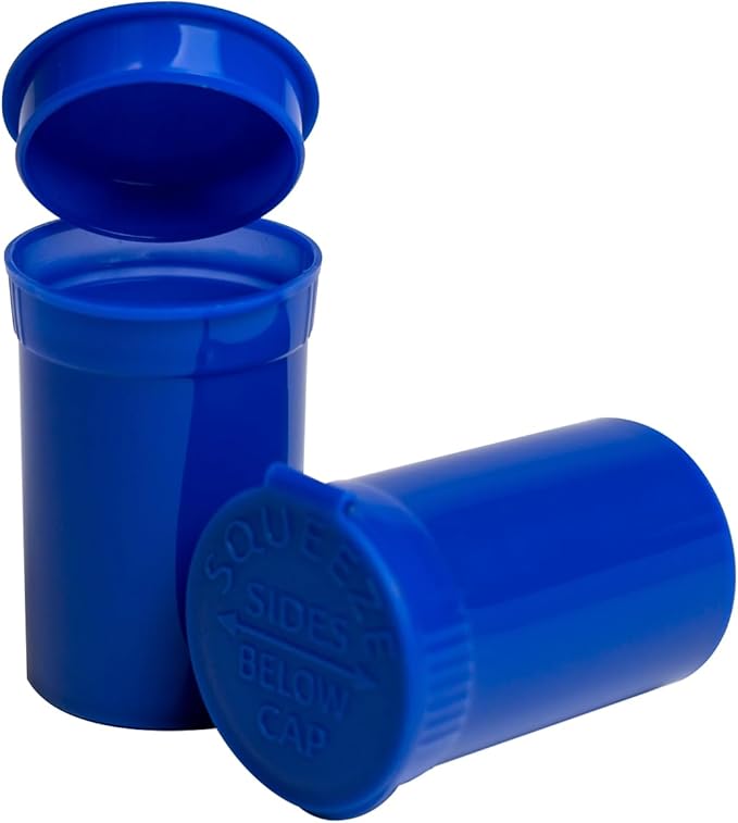 6 Dram Pop Top Bottles, Pill Storage Container, Multi-Color Pack, Airtight Seal, 720 Count (Blue)