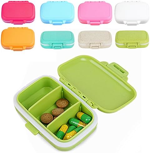 Portable 3 Slots Seal Folding Pill Cases Jewelry Candy Storage Box Vitamin Medicine Pill Box Case Container Wheat stalks
