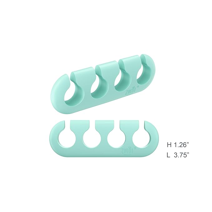 Gel Toe Separators for Women & Men - 4 Pieces Soft Silicone Pedicure Toe Spacers for Separating Toenails - Toe Polish Separators, Yoga, Relaxing, Nail Art and more - (Teal & Yellow Ombre)