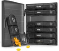 Weekly Pill Box 3 Takes 100% in Spanish – COLOR: BLACK | 7 Individual Pill Boxes for Each Day in Spanish with 21 Compartments (3 Daily Shots) | Travel Pill Organizer | Nexum Market