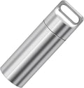 Portable Waterproof Pill Case Keychain, Titanium Alloy Seals Bottles, Mini Canister Medicine Capsule Bottle Pill Container for Outdoor Camping/Travelling EDC Tool Kit (Polished, L)