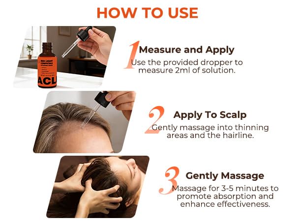 Red Light Therapy Hair Growth Serum - Copper Peptide Scalp Serum for LED Light Therapy Cap, Anti Hair Loss Treatment – Promotes Thicker, Fuller, Stronger - For Women & Men - 30ML