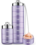 Mossime Metal Travel Pill Organizer, Portable 7 Day Vitamin Organizer Stackable, Waterproof 1 Times A Day Pill Box, Large Pill Container, Daily Medicine Organizer for Vitamin, Fish Oil, Supplement