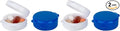 Ezy Dose Daily Round Pocket Pharmacy, Portable On-The-Go, Pill Box, Organizer and Vitamin Containers, Snap Shut Lids, Perfect for Traveling, Colors May Vary, 4 Pack