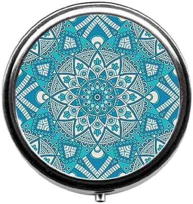 Geometric PatternsCute Pill Box/Pill case-Round Pill Box/case- Three-Compartment Pill Box/Pill case
