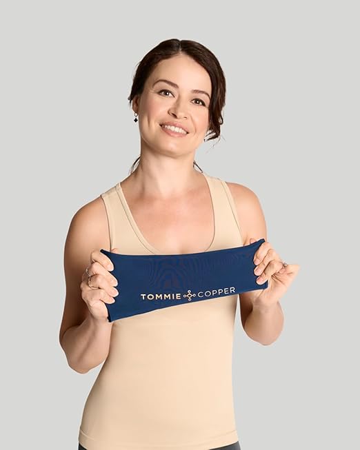 Tommie Copper BetterICE Elbow Wrap Cold Compression, Soft Flexible Gel, No Messy Leaks, Comfortable Fit - Large, Dark Navy