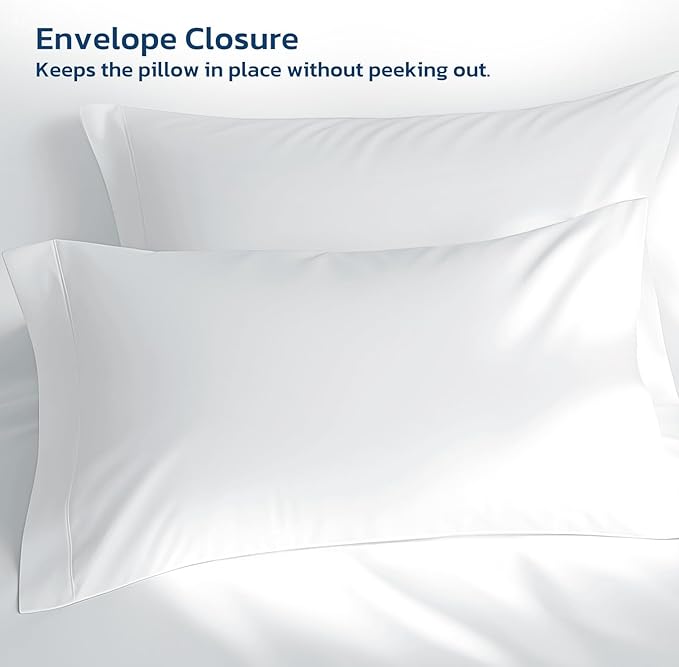 Degrees of Comfort Coolmax® Cooling Bed Sheets Split King Size for Hot Sleepers, Moisture Wicking Sheet Set for Night Sweats, 16" Deep Pocket, Ultra Soft, Cozy for All Seasons, White 5 Pieces