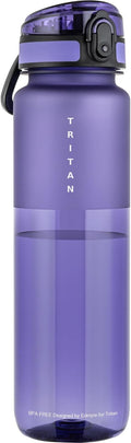 32oz Water Bottle with Chug Lid, Frosted & Clear Tritan BPA-Free, Leakproof, Wide Mouth, Portable Sports Water Bottle for Gym, Office, Travel, Outdoor (Purple)