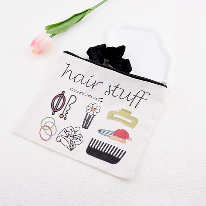 Cosmetic Bag for Hair Accessories Organizer Pouch Birthday Holiday Christmas Gift for Hairstylist Women Toiletry Makeup Bag for Hair Stuff Pouch Travel Bags for Hairdresser Salon Bags for Hair Product