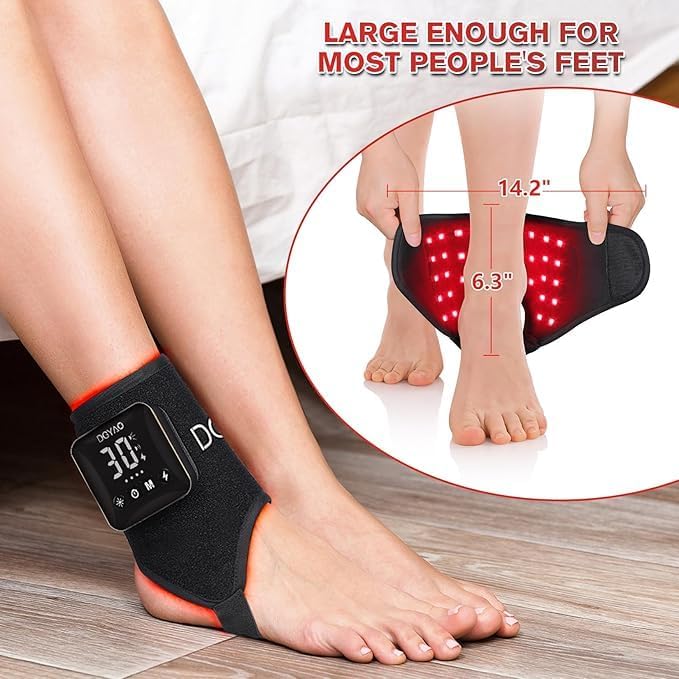 4000mAh Cordless Red Light Therapy for Ankle, Portable Infrared Light Therapy for Wrists Light with 660nm & 850nm NIR Light, Red Light Wrap for Ankle Relaxation 14.2'' x 6.3''（2 Pack