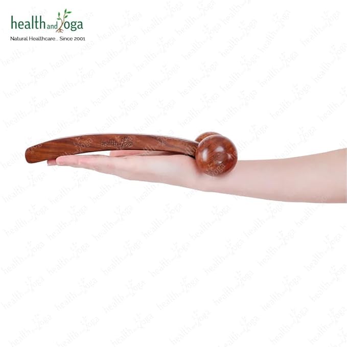SoulGenie HealthAndYoga™ NatureSooth Wooden Massage Roller – Wood Therapy Massage Tools – Handheld Calf and Leg Massager, Back and Shoulder Massager and Full Body Massager