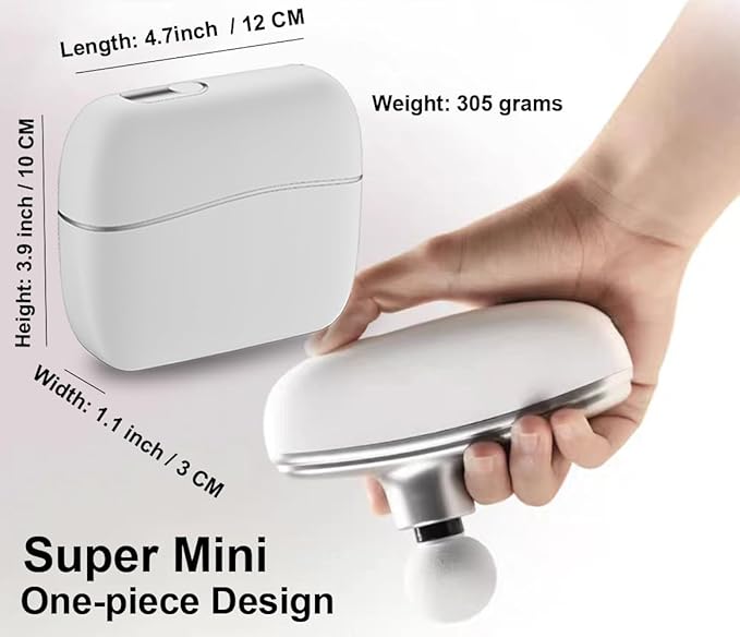 Integrated Design Mini Massage Gun – Portable Deep Tissue Massager, Intelligent Pressure-sensing Brushless Motor, One-piece Percussion Muscle Massage Gun Easy to Carry for Travel, Mothers Day Gifts